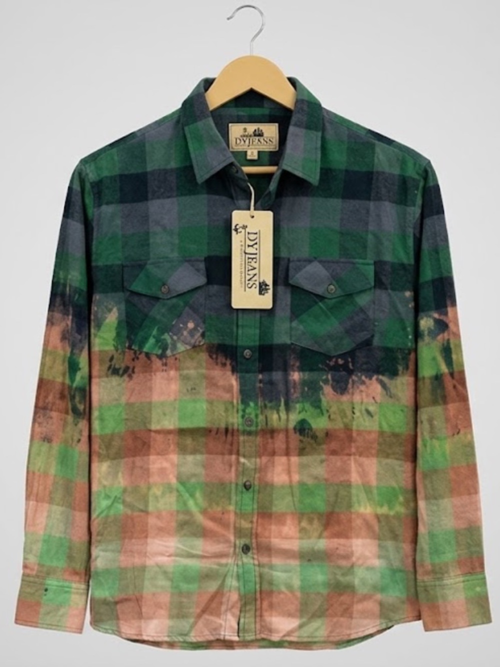 Bleach Dye Flannel Shirt